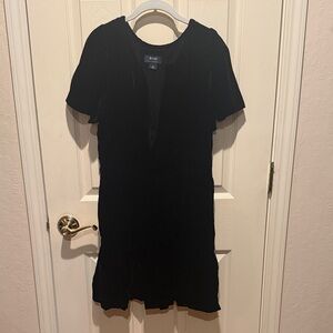 Maeve by Anthropologie Black Velvet Mini Dress